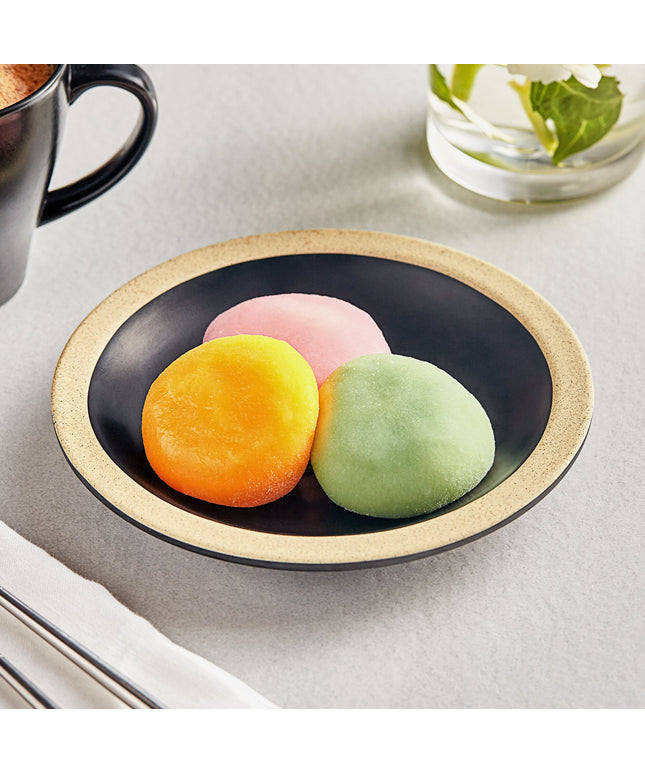 Đĩa melamine đen mờ viền ngà Acopa Ugoki 16,5 cm - Túi 12 cái
