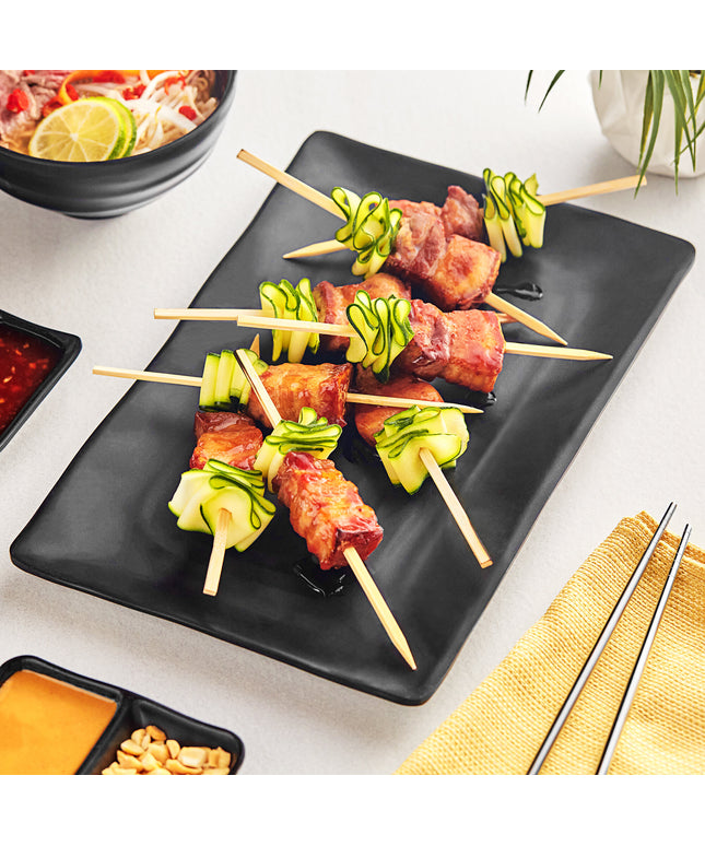 Đĩa lớn melamine đen mờ Acopa Izumi 36 x 23 cm - Gói 12 cái