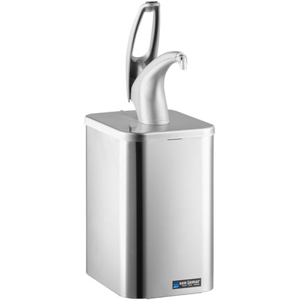 Hệ thống bình phân phối gia vị dạng bơm đặt bàn San Jamar P4900 FrontLine đa năng - hoàn thiện kim loại