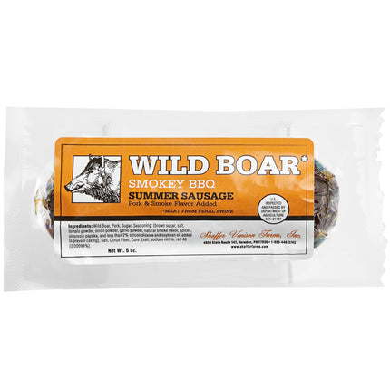 Xúc xích mùa hè heo rừng vị BBQ khói Shaffer Venison Farms 6 oz (170 g) - Thùng 25 cái