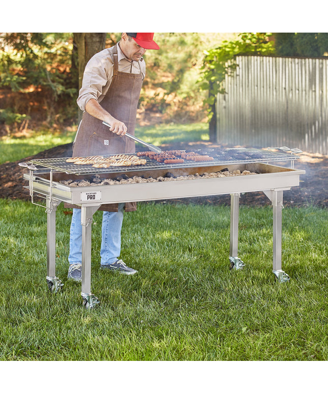 Bếp nướng than thép không gỉ Backyard Pro CHAR-60SS 183 cm vỉ điều chỉnh kèm nắp