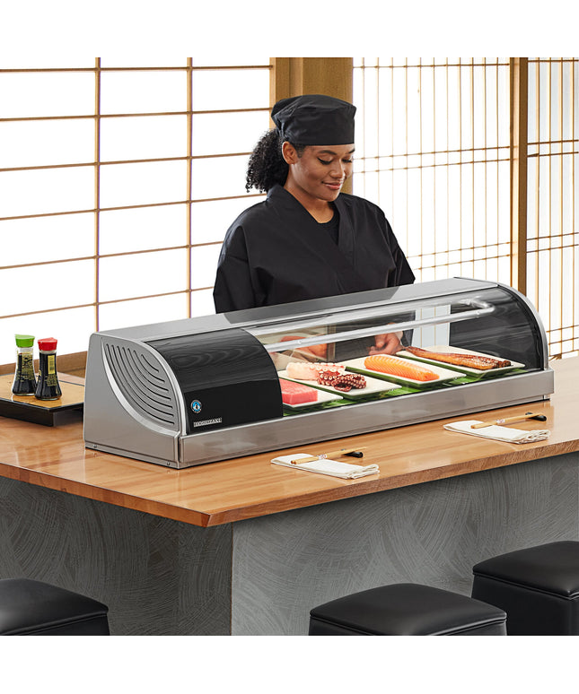Tủ trưng bày sushi lạnh Hoshizaki HNC-120BA-L-SLH kính cong 119 cm - Máy nén bên trái