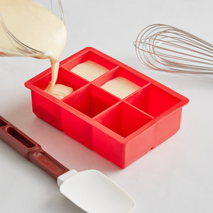 Khuôn đá silicone 6 ngăn viên 5 cm Choice màu đỏ