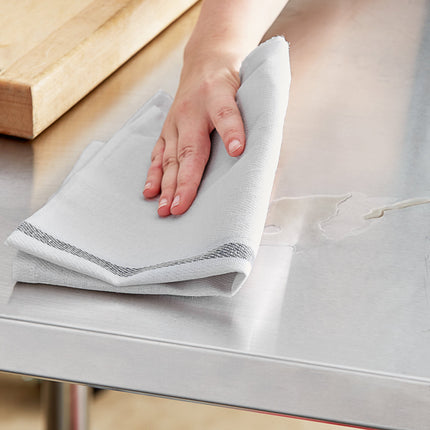 Khăn bếp cotton sọc màu xám trắng Choice 680 g 66 x 38,1 cm - Gói 12 cái
