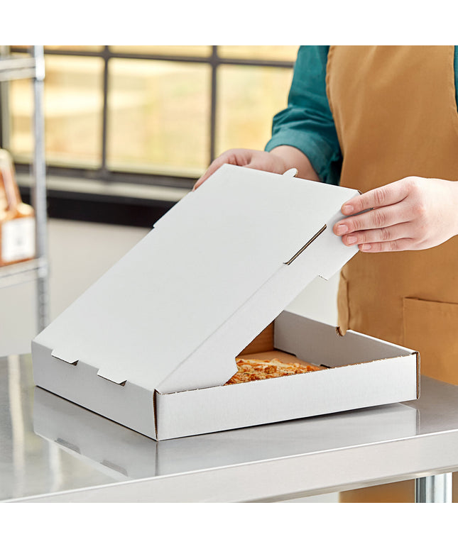 Hộp đựng pizza giấy carton sóng trơn màu trắng Choice 30 x 30 x 5 cm - Bó 50 cái