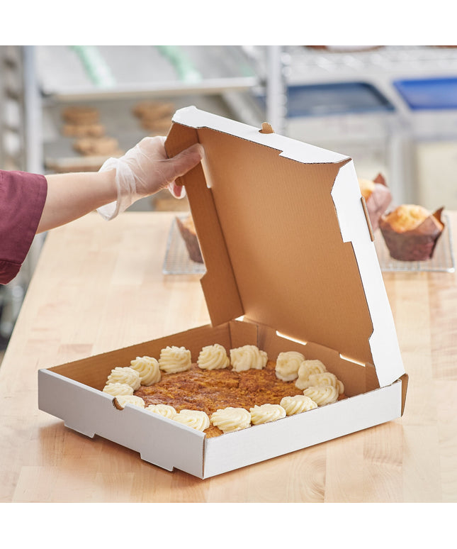 Hộp bánh carton sóng trơn Choice trắng 30 x 30 x 5 cm - Bó 50 cái
