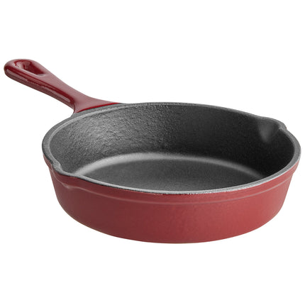 Chảo gang mini tráng men Valor màu đỏ merlot 15 cm