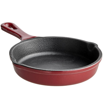 Chảo gang mini tráng men Valor màu đỏ merlot 13 cm