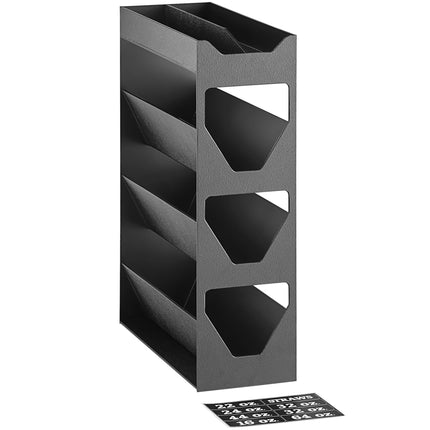 Trụ đựng nắp ly / ống hút 5 ngăn để bàn ServSense màu đen - 16,5 x 40,6 x 58,4 cm