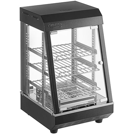Tủ trưng bày giữ nóng để bàn Avantco HDC-13 38 cm tự phục vụ / phục vụ đầy đủ 3 tầng cửa bản lề - 120V, 850W