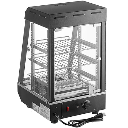 Tủ trưng bày giữ nóng để bàn Avantco HDC-13 38 cm tự phục vụ / phục vụ đầy đủ 3 tầng cửa bản lề - 120V, 850W