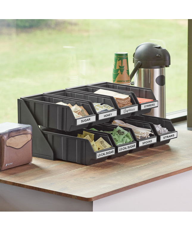 Bộ khay đựng tự phục vụ 2 tầng Choice đen kèm 8 khay và 2 tờ nhãn
