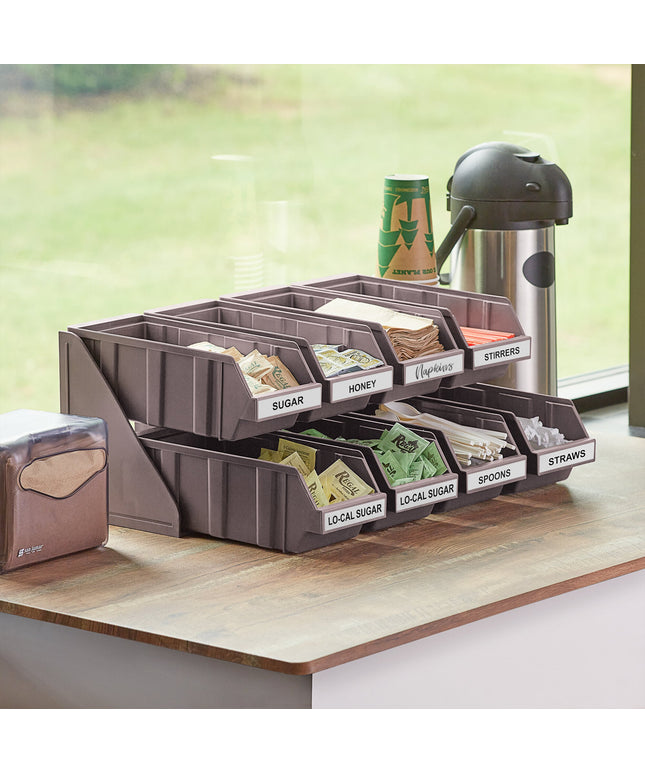 Bộ khay đựng tự phục vụ 2 tầng Choice nâu kèm 8 khay và 2 tờ nhãn