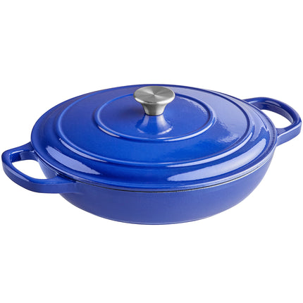 Nồi hầm / đĩa casserole gang tráng men Valor màu xanh thiên hà 3,1 lít, kèm nắp