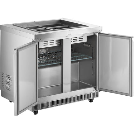 Quầy salad / bàn giữ lạnh thực phẩm thép không gỉ Avantco SS-CFT-36-HC 91 cm