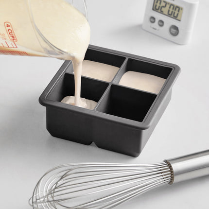 Khuôn đá silicone 4 ngăn viên vuông 5 cm Choice màu đen