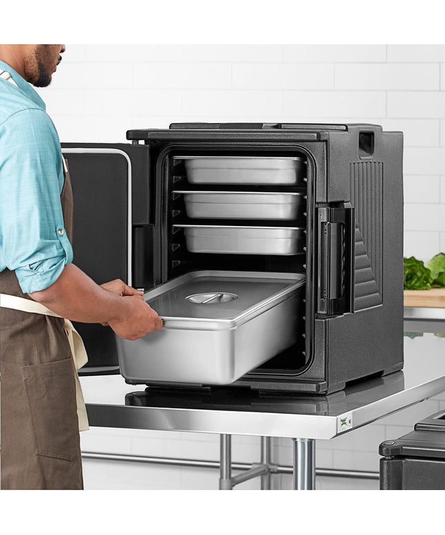 Thùng giữ nhiệt cách nhiệt nạp trước Choice đen - chứa 6 khay full-size