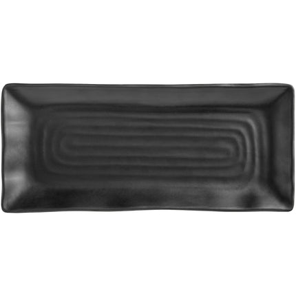 Đĩa dài melamine Acopa Izumi 30 x 14 cm màu đen mờ - Gói 12 cái