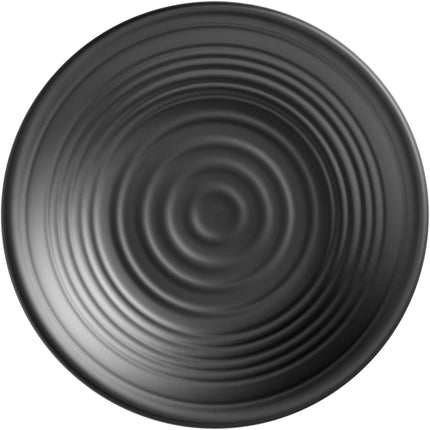 Đĩa coupe nhựa melamine đen mờ Acopa Izumi 23 cm - Gói 12 cái