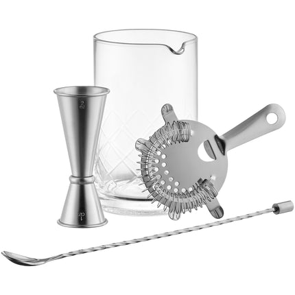 Bộ ly khuấy cocktail 4 món Acopa 739 ml với phụ kiện bạc