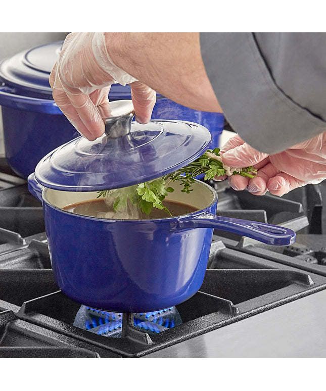 Nồi nấu sốt gang tráng men Valor màu xanh thiên hà 1,66 lít, kèm nắp