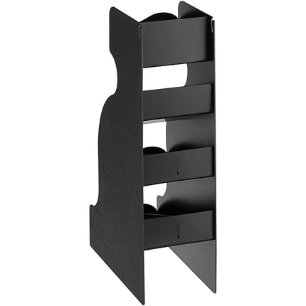 Hộp đựng gia vị 6 ngăn đứng đặt bàn ServSense đen kèm decal tiêu đề 13 x 30 x 56 cm