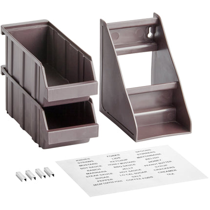 Bộ khay đựng tự phục vụ 2 tầng Choice nâu kèm 2 khay và 2 tờ nhãn