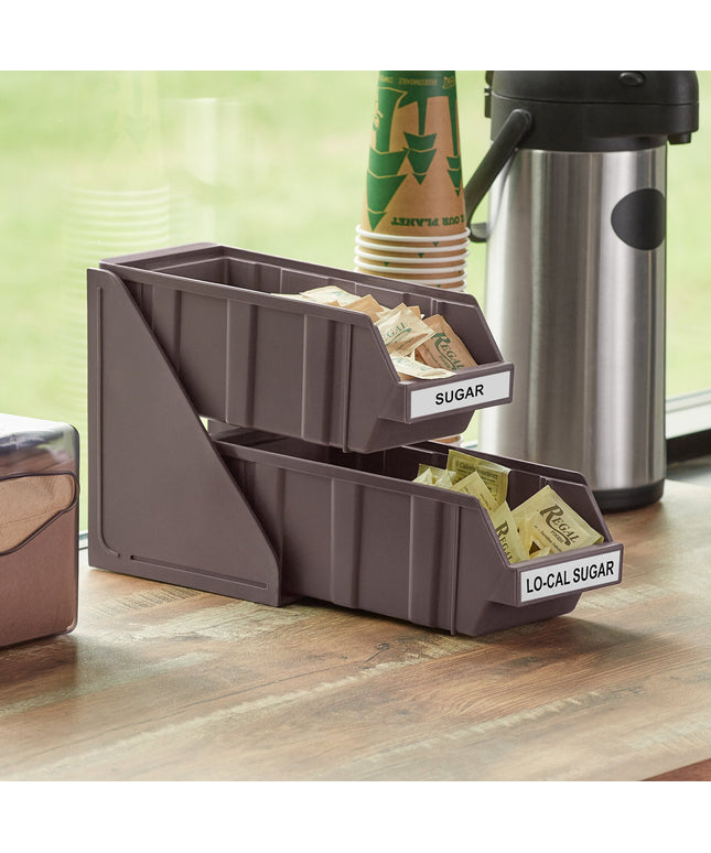 Bộ khay đựng tự phục vụ 2 tầng Choice nâu kèm 2 khay và 2 tờ nhãn
