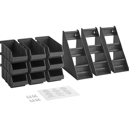Bộ khay đựng tự phục vụ 3 tầng Choice đen kèm 9 khay và 2 tờ nhãn