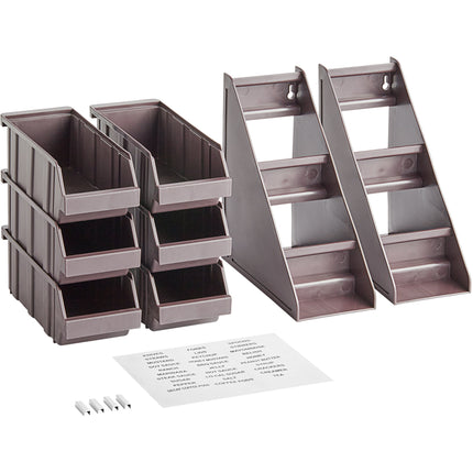 Bộ khay đựng tự phục vụ 3 tầng Choice nâu kèm 6 khay và 2 tờ nhãn