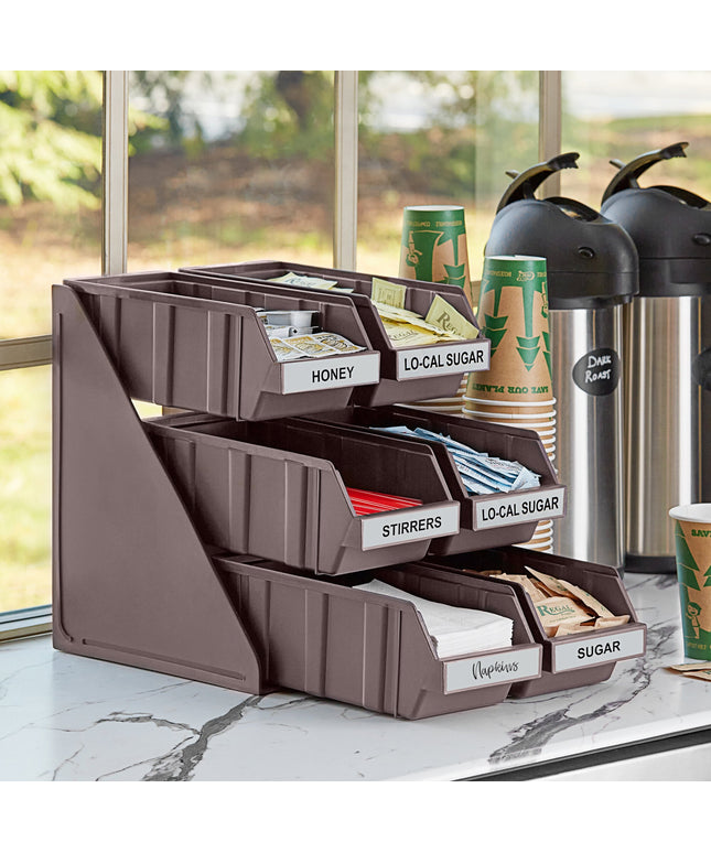 Bộ khay đựng tự phục vụ 3 tầng Choice nâu kèm 6 khay và 2 tờ nhãn