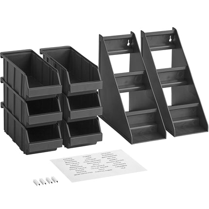 Bộ khay đựng tự phục vụ 3 tầng Choice đen kèm 6 khay và 2 tờ nhãn