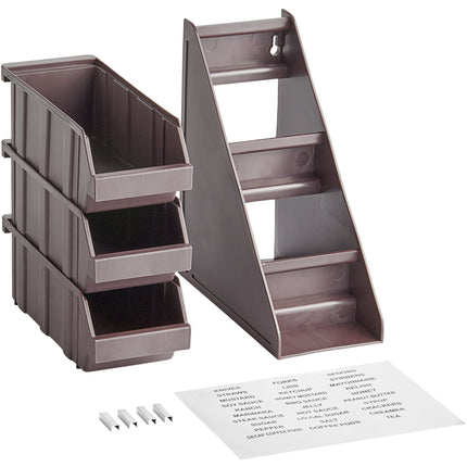 Bộ khay đựng tự phục vụ 3 tầng Choice nâu kèm 3 khay và 2 tờ nhãn
