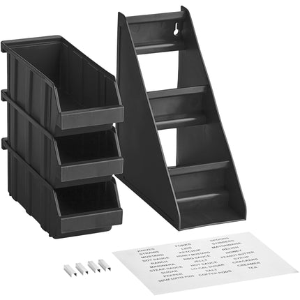 Bộ khay đựng tự phục vụ 3 tầng Choice đen kèm 3 khay và 2 tờ nhãn
