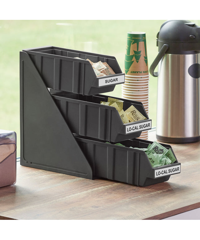 Bộ khay đựng tự phục vụ 3 tầng Choice đen kèm 3 khay và 2 tờ nhãn