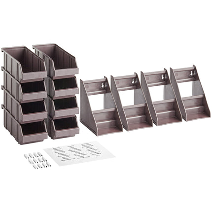 Bộ khay đựng tự phục vụ 2 tầng Choice nâu kèm 8 khay và 2 tờ nhãn
