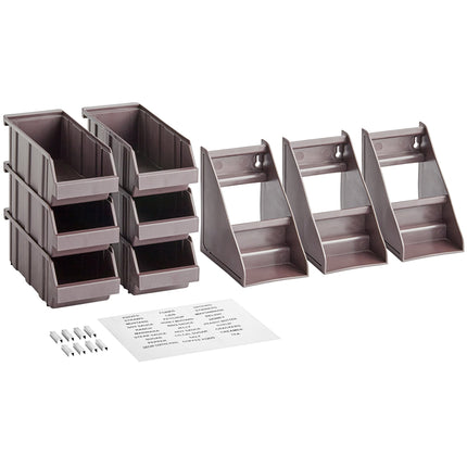 Bộ khay đựng tự phục vụ 2 tầng Choice nâu kèm 6 khay và 2 tờ nhãn