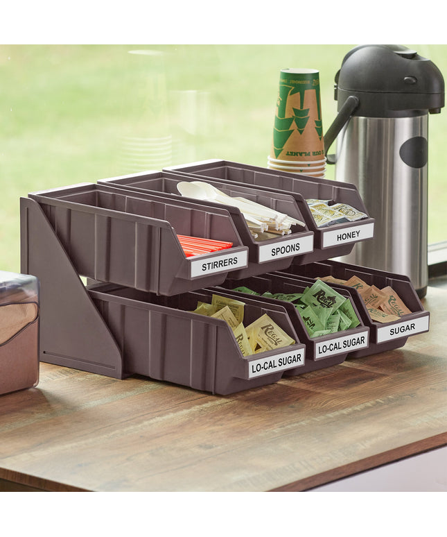 Bộ khay đựng tự phục vụ 2 tầng Choice nâu kèm 6 khay và 2 tờ nhãn