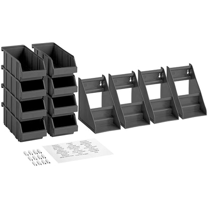 Bộ khay đựng tự phục vụ 2 tầng Choice đen kèm 8 khay và 2 tờ nhãn