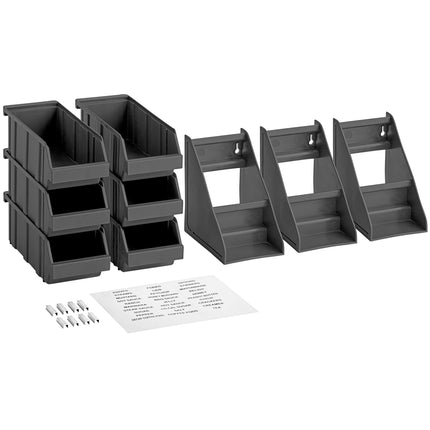 Bộ khay đựng tự phục vụ 2 tầng Choice đen kèm 6 khay và 2 tờ nhãn