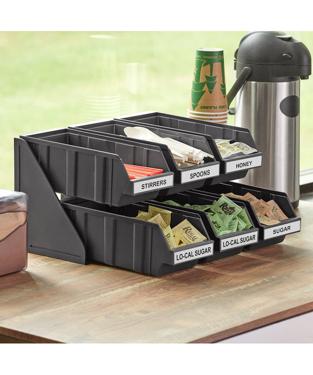 Bộ khay đựng tự phục vụ 2 tầng Choice đen kèm 6 khay và 2 tờ nhãn