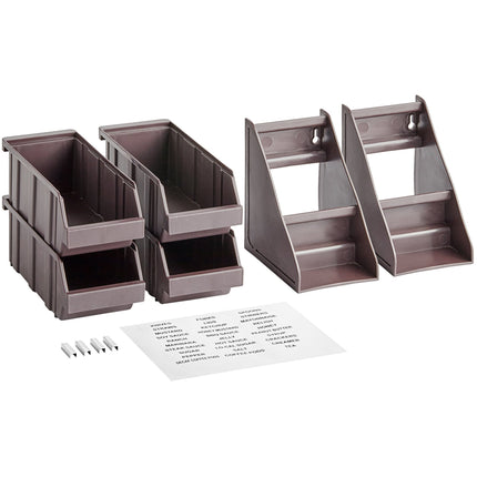 Bộ khay đựng tự phục vụ 2 tầng Choice nâu kèm 4 khay và 2 tờ nhãn