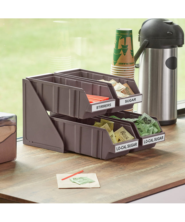 Bộ khay đựng tự phục vụ 2 tầng Choice nâu kèm 4 khay và 2 tờ nhãn