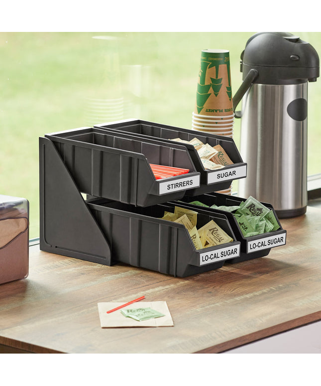 Bộ khay đựng tự phục vụ 2 tầng Choice đen kèm 4 khay và 2 tờ nhãn