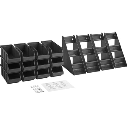 Bộ khay đựng tự phục vụ 3 tầng Choice đen kèm 12 khay và 2 tờ nhãn