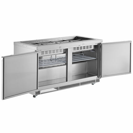 Bàn salad bar lạnh thép không gỉ Avantco SS-CFT-60-HC 152 cm