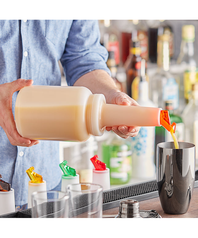 Bình chứa và rót Choice 1,9 lít Pour chai Orange Flip Top và nắp