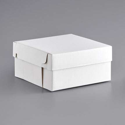 Hộp đựng bánh 2 mảnh giấy gợn sóng 30 x 30 x 15 cm màu trắng - Thùng 25 cái