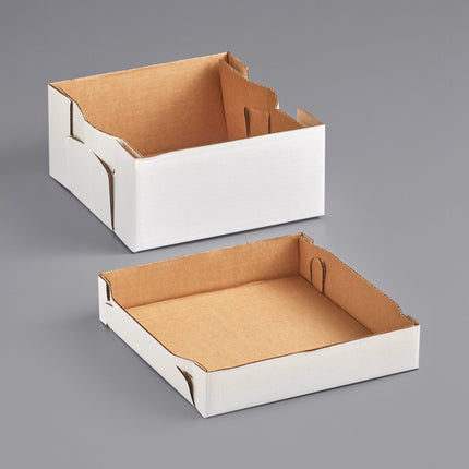 Hộp đựng bánh 2 mảnh giấy gợn sóng 30 x 30 x 15 cm màu trắng - Thùng 25 cái