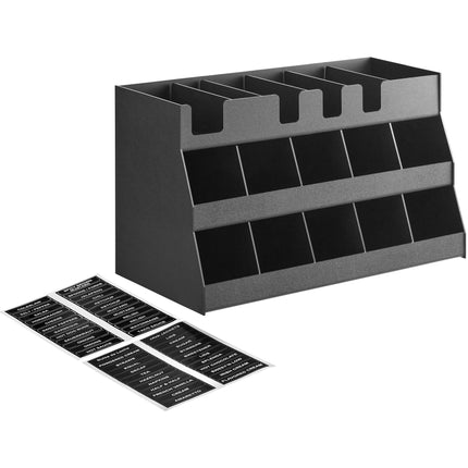 Giá đựng gia vị để bàn 16 ngăn ServSense màu đen 68,6 x 32,4 x 40,6 cm